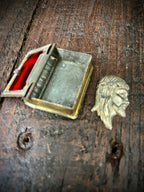 Vintage Miniature Religious Book / Devotional Reliquary Box with Removable Christ Bust