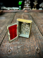 Vintage Miniature Religious Book / Devotional Reliquary Box with Removable Christ Bust