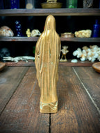 Heavy Early 20th Century Our Lady of Lourdes Statue – Solid Bronze/Brass Catholic Devotional Figure, c.1900–1935