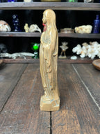 Heavy Early 20th Century Our Lady of Lourdes Statue – Solid Bronze/Brass Catholic Devotional Figure, c.1900–1935