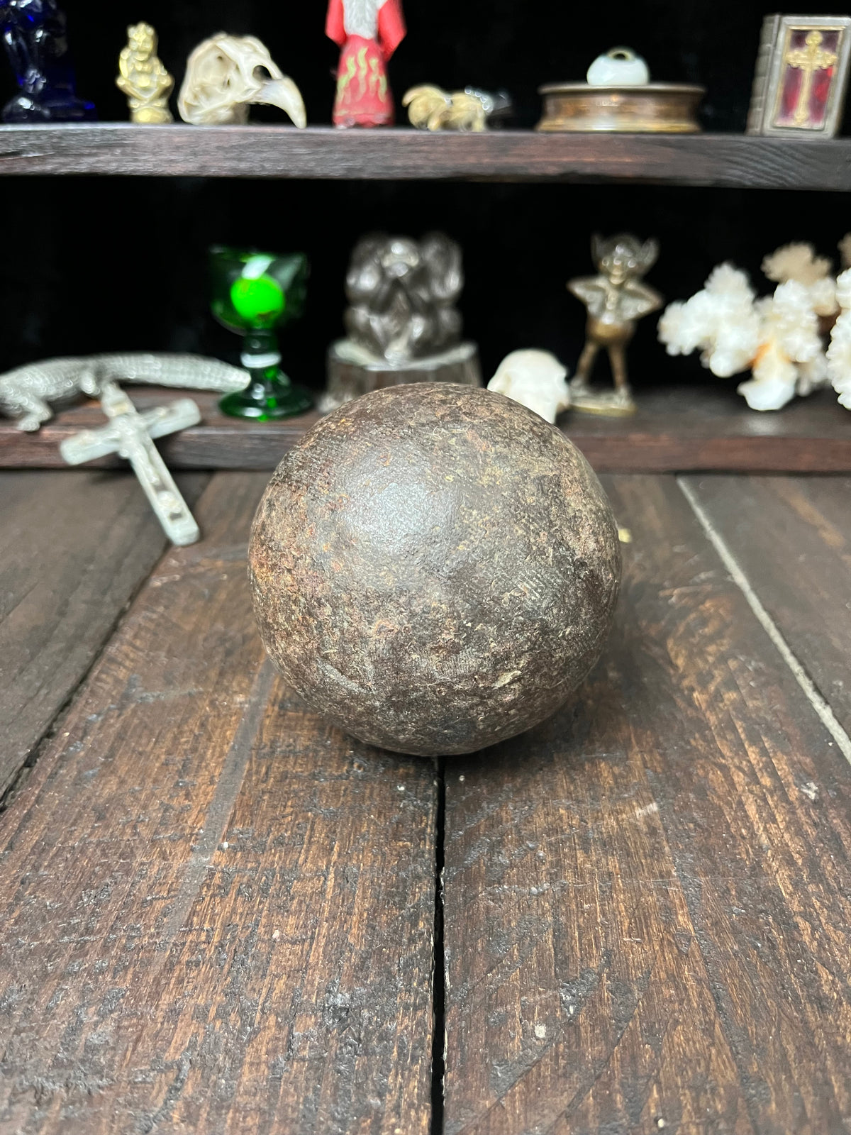 Antique Cast Iron Cannonball / Solid Shot