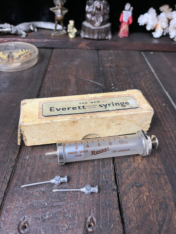 Vintage Everett Record 10cc Hypodermic Syringe – Wellcome Veterinary Lamb Dysentery Set