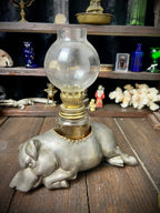 Vintage Morton’s Steakhouse “Sleeping Pig” Oil Lamp – Petite Choses USA – c.1980s