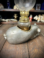 Vintage Morton’s Steakhouse “Sleeping Pig” Oil Lamp – Petite Choses USA – c.1980s