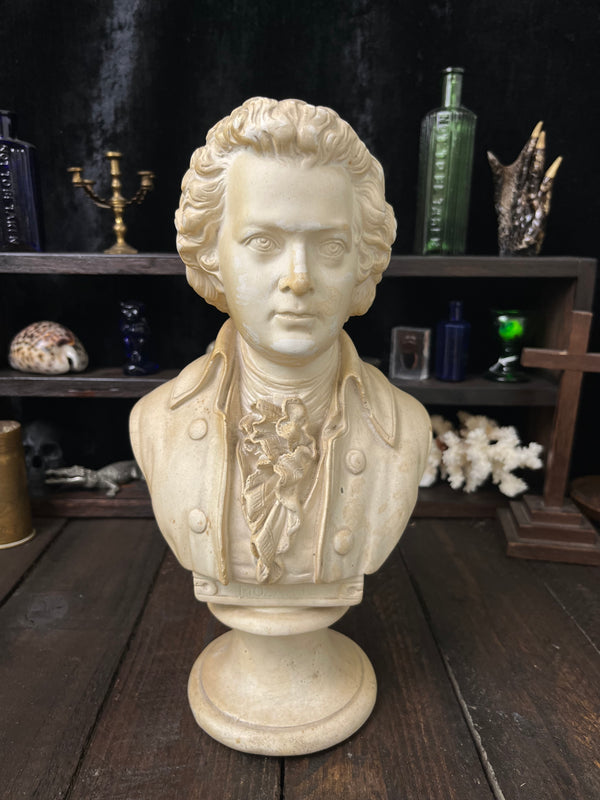 Large Vintage Mozart Bust – 30cm Plaster Sculpture – After P.P. Caproni Mode