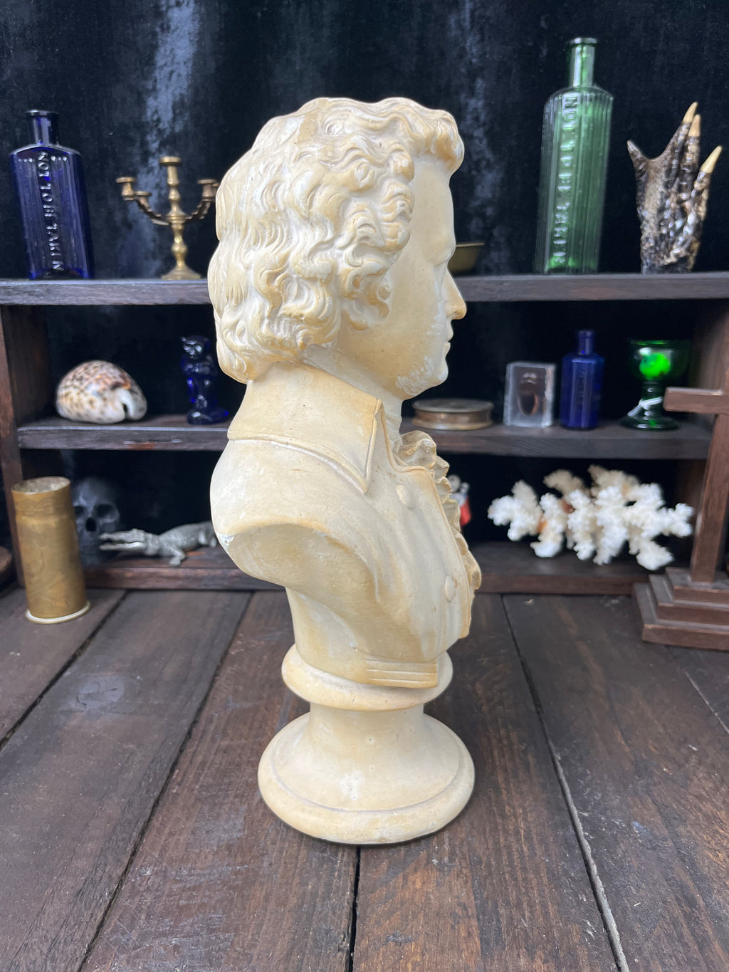 Large Vintage Mozart Bust – 30cm Plaster Sculpture – After P.P. Caproni Mode